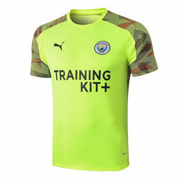 Trainingsshirt Manchester City 2019-20 Grün Fluorescente Fussballtrikots Günstig